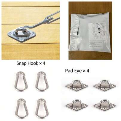 - Kit de Herramientas para Vela de Sombra, Resistente y antioxidante, Rectangular, Cuadrada, instalacin para Patio, csped y jardn 44 Piezas