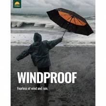 - Paraguas compacto de viaje resistente al viento, paraguas automtico porttil para lluvia, paraguas plegable para hombres y mujeres, dosel de doble ventilacin 210T con revestimiento de - dosel doble verde - Ver 7