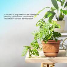 PEYO Azteca - Set de macetas Grandes de plstico para Interior y Exterior 9111315 Inches u2013 Macetas Decorativas Resistentes para jardn o decoracin del hogar - 5 - Ver 6