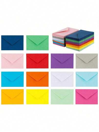 280 piezas de sobres de papel kraft de colores, 4" X 2.75", tarjetas de regalo de colores, invitaciones, notas de negocios, mini tarjetas, mini sobres, sobres pequeños, tarjetas de regalo de dinero plegables, tarjetas de agradecimiento, invitaciones