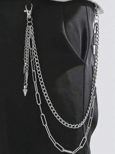 1pc Punk Hip Hop Street Dance Jeans Chain, Versatile Waist Chain Accessory For Men And Women