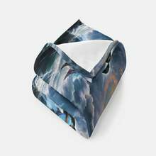 1 pieza Manta de franela con estampado de Jesús y María en el mar, adecuada para decoración de habitación, hogar, picnic y viaje. Una manta suave y esponjosa, regalo ideal para familia, amigos, usted mismo, Acción de Gracias, diario, cumpleaños, vacaciones, todas las estaciones