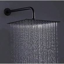 ROALFLUX Regadera Negra Cuadrada con Manerales Negros/Sistema de alta presion Acero Inoxidable Palanca - Palanca - Ver 3