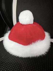 1 Pc Plush Christmas Hat, Adult Unisex Santa Hat, Christmas Silk Floss Plush Christmas Hat, Holiday Party Decoration, Gift And Home Decoration, Christmas Hat, Party Accessory, Ideal For Christmas Events And Party Supplies And Gifts