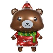 5 Stück Weihnachtsthema Weihnachtsmann Bär Geschenkbox Weihnachtskrümmerstab Form Folienballons Weihnachtsdekoration für Zuhause Party Zubehör 2026 Deko - Verschiedenfarbig - Übersicht 5