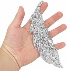 EstiloParches Adhesivos Para Planchar En Forma De La Hoja, 5 Piezas Parche Adhesivo Con Diamantes De ImitacióN Adornos Parche Para Ropa Jeans DecoracióN De ReparacióN (Oro)VersióN Mejorada - Pago - Ver 9