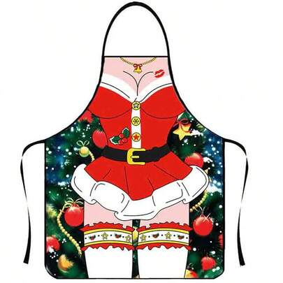 Decorative Apron With Santa Claus Dressed As An , Suitable For Male And Female Chefs, As An Adult Cooking Item, As A Christmas Or Thanksgiving Party Gift