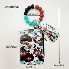 KNGITRYI Wallet Keychain Wristlet For Women,Slim RFID Credit Card Holder Purse Tassel Keychain Bangle Key Ring For Men Women - 粉紅 - 查看 8