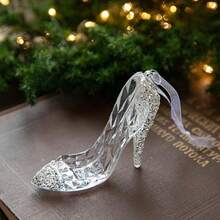 Christmas Ice Crystal Pendant Christmas Tree Pendant Transparent Acrylic Angel Light Luxury Decoration Scene Decoration Props