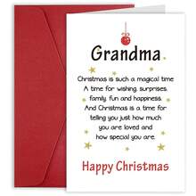 1 Tarjeta de Navidad para la abuela con sobres, regalos de Navidad felices para la abuela, ideas de regalos de Navidad únicos, tarjetas de Navidad encantadoras como regalos del nieto/a