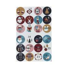 24 pezzi Adesivi numerici natalizi, 12 stili di colori, adesivi numerici per calendario dell'avvento natalizio, conto alla rovescia 1-24 giorni, accessori fai-da-te per calendario dell'avvento e sigilli per regali, forniture per ufficio e scuola per il conto alla rovescia di Natale, adesivi per sigillare regali, forniture per scrapbooking