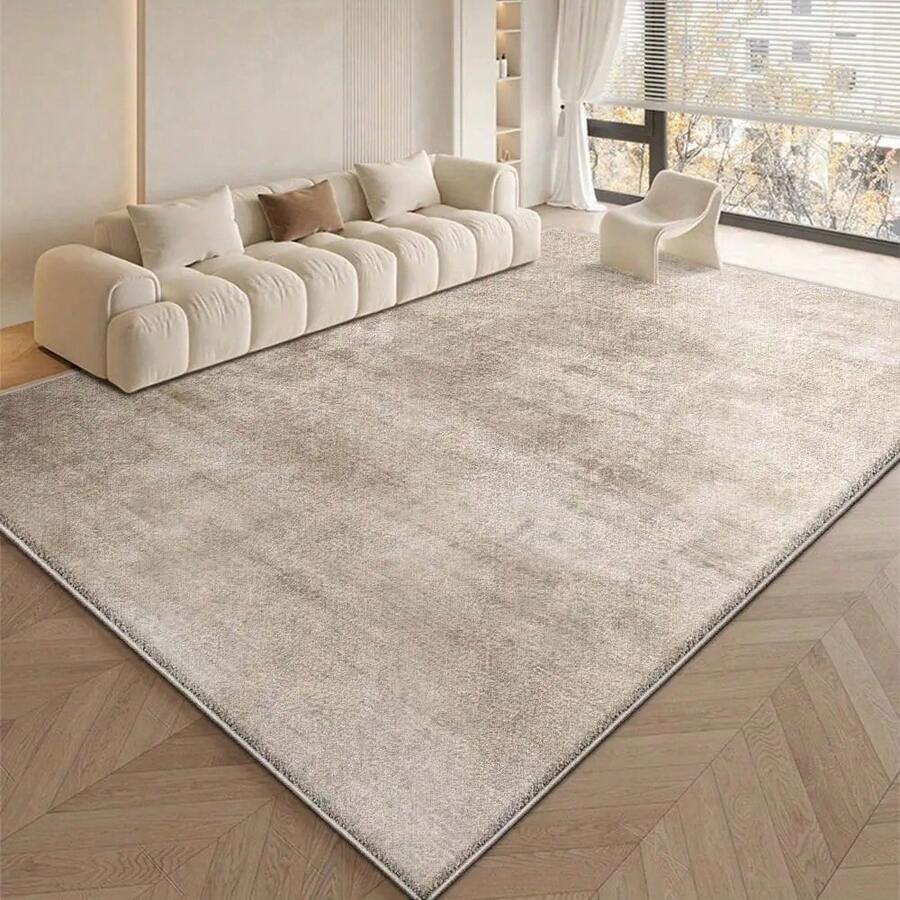 Velvet Living Room Rug, Cream Style Modern Geometric Pattern Suitable For Dining Rooms And Exhibition Halls - Machine Washable With Plastic Backing Suitable For Indoor Rooms Hotel Entrance Bedroom (Multiple Sizes Available), Bedroom Carpet, Large Living Room Rug, Large Living Room Rug, Fashionable Floor Decoration, Contemporary Design, High-Quality Fabric, Decorative Rug, Floor Covering - 彩色 - 查看 1