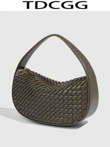 1 件 PU 皮革编织包，简约现代风格小手提包，新款时尚百搭单肩包，适合日常使用 - 綠色 - 查看 2