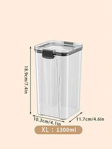 1pc Airtight Grain Jar, Transparent Plastic Container Box For Kitchen Storage Of Grains, Snacks, Tea, Not Dishwasher Friendly - Clear - View 7