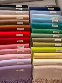 1pc Solid Women Scarf, Versatile High-Quality Faux Cashmere Solid Color Warm Tassel Scarf, Fashion Soft Shawl For Women, Suitable For Decoration And Keeping Warm Around Neck In Winter