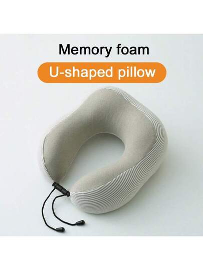 The Ultimate Travel Companion: Com Tafel Shaped Memory Foam Kussen Soft, Removable Gestreepte Hoes You Can Wash. Perfect Protecting Your Neck On Long Journeys.​