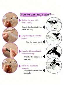 50pcs Transparent Hot Melt Glue Sticks, DIY Adhesive, Suitable For Glue Gun, Office And Home Use, Industrial Glue Sticks - Multicolor - View 7