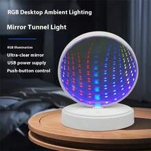 Un tunnel magique à mille couches avec lumière LED RGB et mode dégradé tactile. Convient pour l'éclairage décoratif dans les salons, les salles d'étude, les salles à manger, les bars et les luminaires pour fêtes de vacances - Tunnel lumineux à mille couches - Voir 11