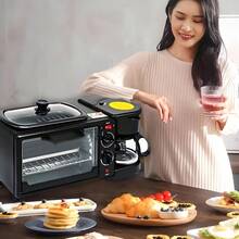 4-In-1 Portable Breakfast Station, Multifunctional Appliance For Baking, Toasting, Pan-Frying & Brewing Coffee Or Tea, 1050W Compact Indoor & Outdoor Kitchen Appliance With 212°F-446°F Temperature Control, 60-Min Timer, Easy-Clean Design, Durable Body & User-Friendly Knobs For Home Cooks - 黑色 - 查看 8