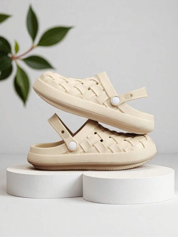 صنادل جديدة بطراز محبوك مفتوحة الأصابع، قاع مسطح مريح للاستخدام اليومي والترفيه والشاطئ وحفلات الخارج