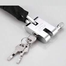 1pc Metal Cut Iron Single Chain Anti-Theft Lock, Suitable For Securing Bicycles, Motorcycles And Cars, No Power Source Required - Multicolor - View 8
