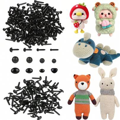 500pcs Mini Black Plastic Eyes And Noses - Suitable For Sewing, Crafts, Needle Felting And Making Animals! (Small Size Without Washer)