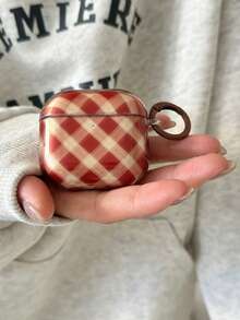 Retro Red Rhombus Semi-Transparent 4th Gen Earphone Case, Compatible With Apple 1/2, 3, Pro 3, Anti-Fall Protective Cover With Pendant - Multicolor - View 8