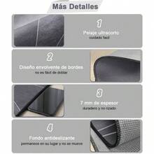 Tapete para Silla Oficina de Piso Tapete Rectangular Antideslizante para Silla Rodante de Suelo Duro, Protector Alfombra para Silla de Computadora en Escritorio Alfombrilla Silla Fondo TPR *140cm - Gris - Ver 5