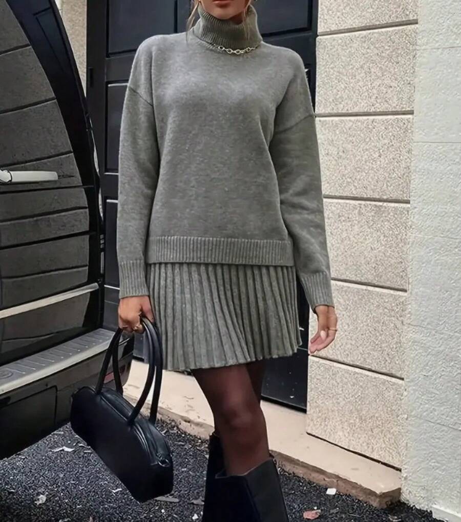 Women Sports Sweater Co-Ords - Grey - View 1
