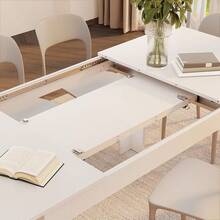 Mobili Fiver, Mesa de Comedor fácil y Extensible, 55.1 x 35.4 Pulgadas, Color Negro Ashwood, Fabricado en Italia - blanco (ceniza blanca) - Ver 4