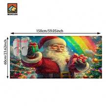 1PC Santa Claus Background Pattern Bathroom Mat, Imitation Cashmere Material, Plush Decoration, Suitable For Bathroom, Doorway, Kitchen And Holiday Decoration, Machine Washable, Gift Choice - Multicolor - View 18