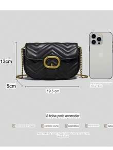 Women's Small Crossbody Bag With Chain Strap Party Bag - Black - View 3