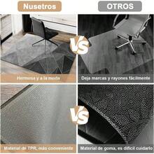 Tapete para Silla Oficina de Piso Tapete Rectangular Antideslizante para Silla Rodante de Suelo Duro, Protector Alfombra para Silla de Computadora en Escritorio Alfombrilla Silla Fondo TPR *140cm - Gris - Ver 4
