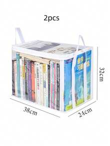 Transparent PVC Storage Bag With Flip Cover & Window - Multipurpose Storage Box For Toys, Party Favors, Crafts, Books, School Supplies, Snacks - Durable Rectangular Home Organization Box, Christmas Gift, Halloween Gift, XL/38*32*24cm, L/32*25*24cm