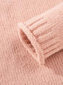 女式休闲街头风格宽松破洞毛衣 - 粉色 - 查看 8