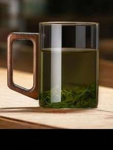 1 Multifunctional Glass Tea Cup With Filter - Heat-Resistant, Reusable, 12-Cut Tea Strainer, Scald-Proof Handle, Auspicious Cloud Cup Lid, Walnut Handle Characteristic Design, Tea And Water Separation Filter Out Good Tea Soup Suitable For Home And Office, Ideal Choice For Loose Leaf Tea Back To School - Multicolor - View 5