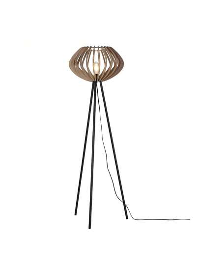 Alpinaluz MDF Wood Tripod Vloer Lamp "METTE", Industrial Shade, Moderne Bohemian Foot Switch, Living Room E27.