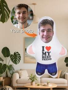 Customized 3D Photo Throw Pillow - Personalized Cute Cartoon Design Cushion - Perfect Gift For Friends, Girlfriends And Couples, Ideal For Sofa Or Bed Decor, Decorative Pillow, Personalized Animal Shaped Pillow, Birthday Gift, Multi-Color Mix - Strawberry Cake - View 3