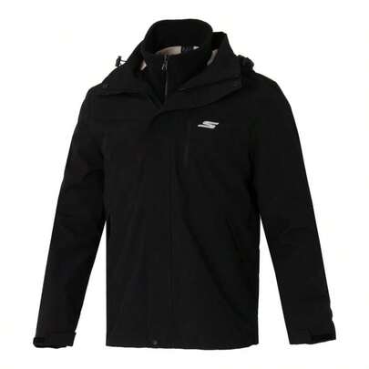 Skechers 3-In-1 Jacket, Water-Resistant Outer Shell, Warm & Comfortable Sherpa Lining, Unisex Outdoor Hiking Sports Casual Commute Travel, P425U074-03K8