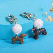 3D Cartoon Sausage Dog Shaped Keychain, Cute Pendant Decoration For Backpack, Bag, Car Keys, Holiday Small Gift Christmas