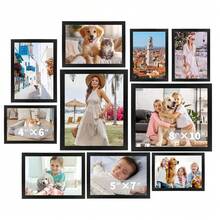 Set de 10 para Fotos - Dos de 8x10, Cuatro de 5x7, Cuatro de 4x6, Montaje en Pared, Color Marrón Rojizo para Galerías en Pared o Exhibición en Mesa - Marrón rojizo - Ver 2