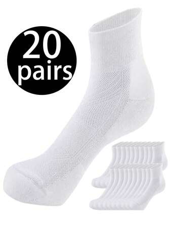 20/10/5/3/1 par plusstorlekar herrstickade vadstrumpor och fotledsstrumpor - Luktavvisande, fukttransporterande, elastiska strumpor, unisex vad- och fotledsstrumpor, mode, fritidsstrumpor, bekväma, andningsbara, luktavvisande, utomhussporter, löpning, fitness, cykling, fukttransporterande, snabbtorkande, kompressionsknästrumpor, affärsmässiga fritidsstrumpor, höga strumpor för alla årstider, unisex dagliga strumpor, lämpliga för utomhusfitness, sportstrumpor för vuxna, fukttransporterande snabbtorkande andningsbara bekväma vadstrumpor, fotledsstrumpor