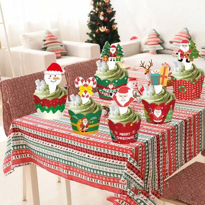 12 st. jultårtdekorationsinlägg, kantinlägg festfestrekvisita, julfestdekorationer muffinstoppare förpackningar, julgransmuffinsinlägg med julgranstema, tårtdekorationstillbehör med jultema, juldekorationer, högtidsbakning, högtidsdesserter, julteman, högtidsstilar, hållbara dekorationer, återanvändbara tillbehör, högtidsdekorationer, muffinstillbehör, hembagare, eventdekoratörer