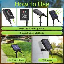 太阳能灯串,暖白光灯泡,带遥控器,7米/10米/15米/20米可选长度,防碎灯泡,可调光和定时,多种照明模式,E12灯头,防水,太阳能供电,适用于户外庭院、派对、露营、花园、泳池、阳台照明 - 太陽能燈串 - 查看 11