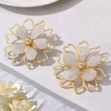 1pc Fashionable Elegant Vintage Open Flower Arm Cuff, Suitable For Daily Gatherings, Valentine's Day Gift, Mother's Day Gift, And Gifts For Family