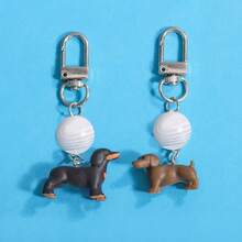 3D Cartoon Sausage Dog Shaped Keychain, Cute Pendant Decoration For Backpack, Bag, Car Keys, Holiday Small Gift Christmas