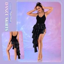 Rainbow Belly Dance Hip Scarf Skirt Fringe Bustle Costume Skirt For Women - Red Red - View 11