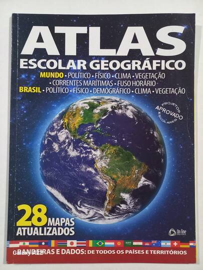 ATLAS Escolar GEOGRÁFICO POLÍTICO FÍSICO - BRASIL E O MUNDO