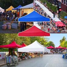 Repuesto De Lona para Toldo sin Paredes Tamao Exterior 3x3m Interior 2.92x2.92m Impermeable Proteccin Plegable Acero Lona Impermeable Jardn Casa Exterior Facil Armado Y Transporte Blanca - Rojo con UV Protección - Ver 8