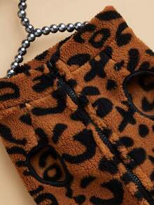 1 buah Rompi Hewan Peliharaan Motif Leopard Lucu, Pakaian Hewan Peliharaan Hangat dan Lembut untuk Kucing dan Anjing, Cocok untuk Musim Gugur/Dingin - MultiWarna - View 6